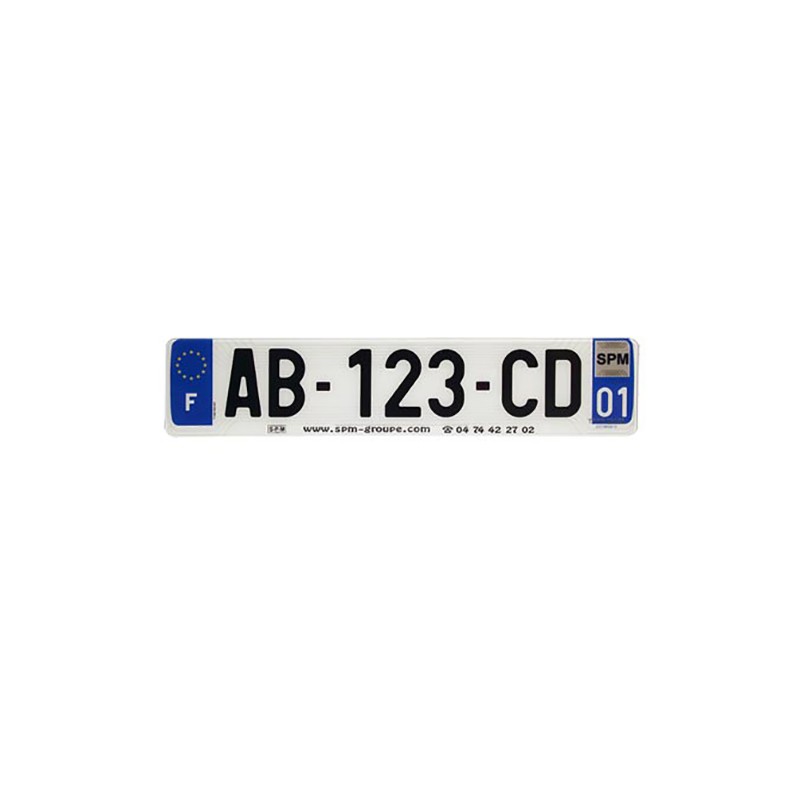 Plaque Immatriculation Auto - 520x110 - Côtés noirs