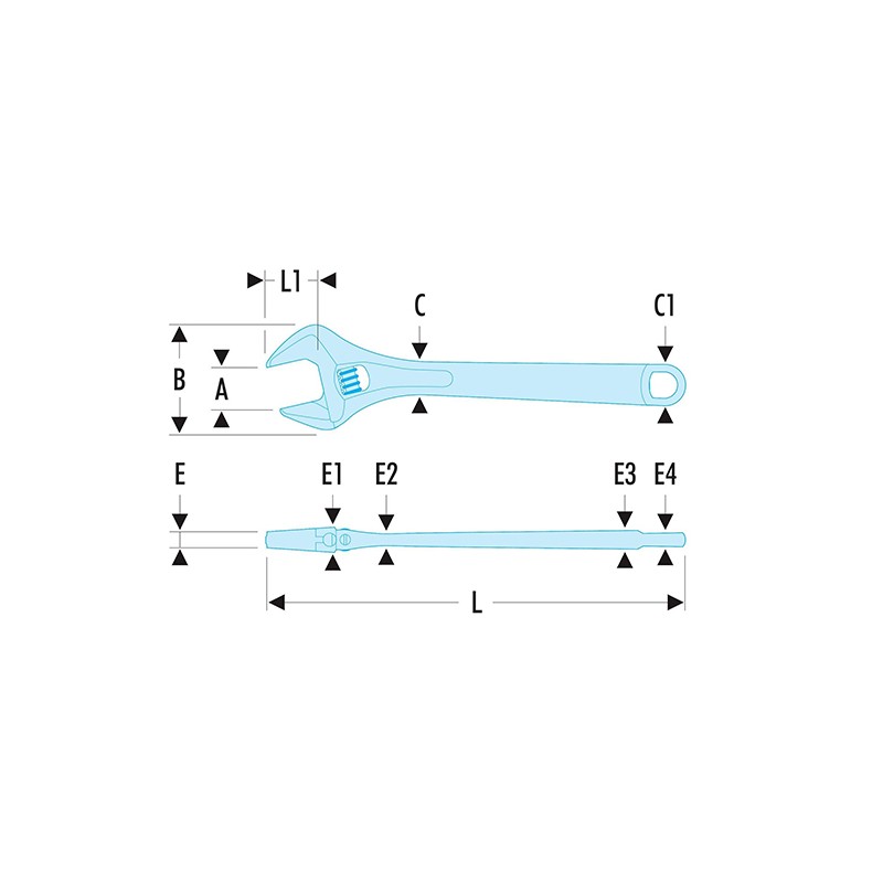 Clé à molette chromée D10'' Facom - Matériel de Pro